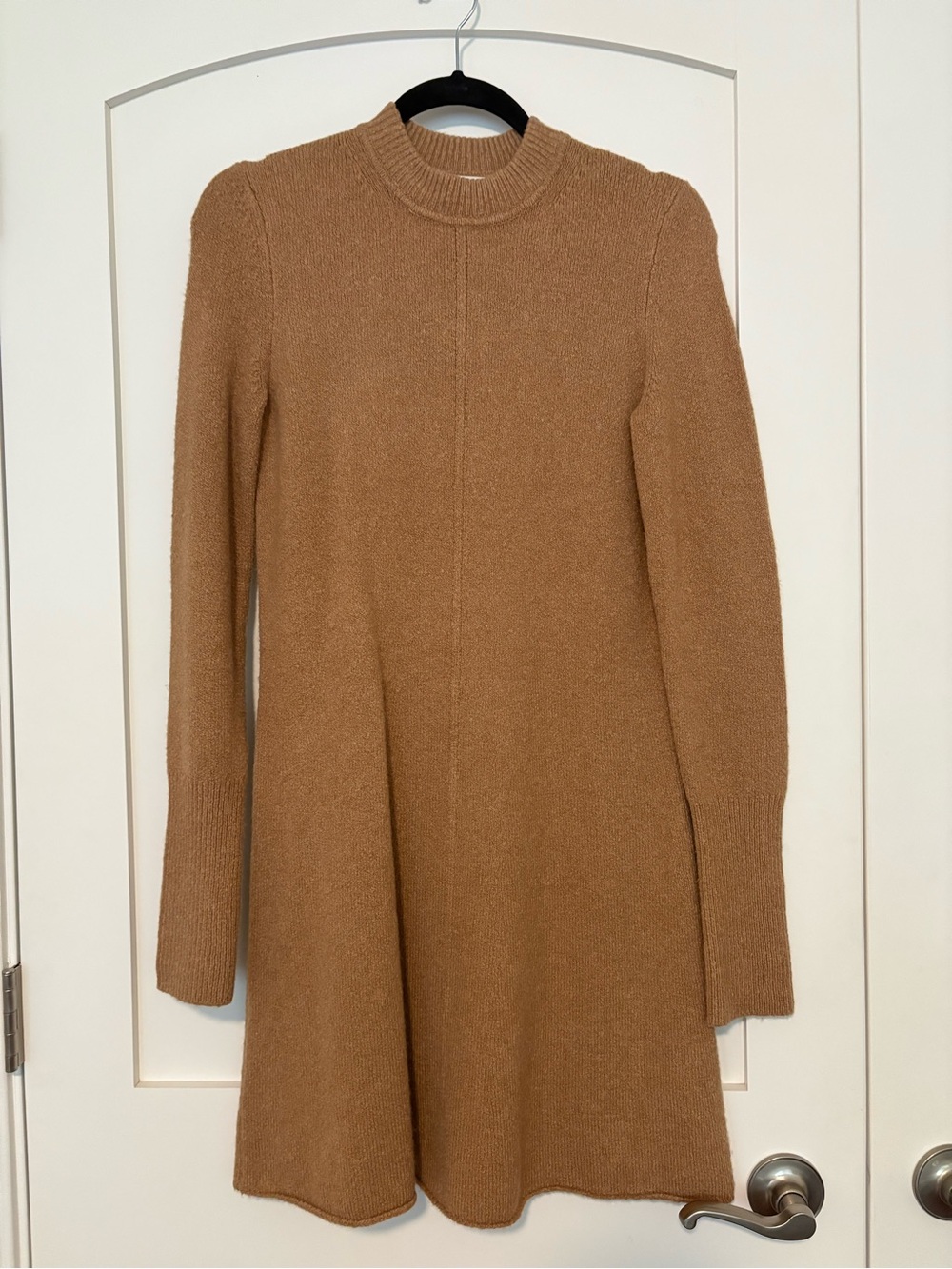 Madewell Tan Knit A-Line Sweater Dress